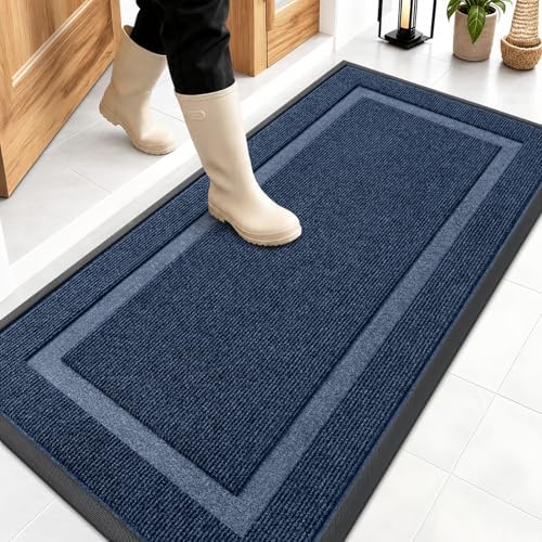 OLANLY Front Door Mat Outside 47x23, All-Season Heavy-Duty Rubber Doormat by OLANLY