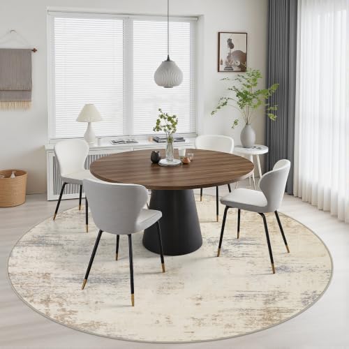Round Area Rug Living Room: 5 ft Modern Washable Indoor Carpet - Image 5