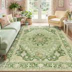 RELEANY Washable Area Rug, 6'x9', Green/Yellow by RELEANY