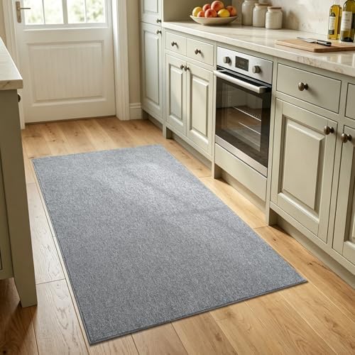 3x5 Grey Area Rug Washable Non-Slip Soft Thin for Bedroom Kitchen Entryway - Image 2