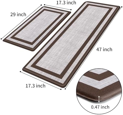 Mattitude Kitchen Mats Set of 2,Cushioned Anti-Fatigue Non-Skid Rug Sets - Image 2