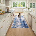 RELEANY Washable Runner 3'x6' Abstract Area Rug for Hallway Blue Gray by RELEANY
