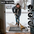 Yimobra Welcome Mat, Heavy Duty Sturdy Door Mats for Home Entrance Outdoor Indoor, Front Doormat for Outside Patio Floor Entry Porch Garage Office, Waterproof, Low Profile, 47X32 Inches, Black Grey - Image 6