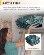 RELEANY Washable Area Rug, 4'x5', Teal - Image 5