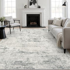 6x9 Area Rug Living Room: Modern Washable Indoor Soft Carpet Gray by FXRHLP