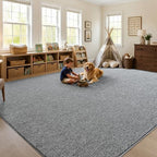 7x10 Large Grey Area Rug Washable Non-Slip Soft for Living Room Bedroom - Image 3