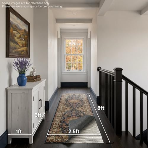 Veken 2.5x8 Ft Runner Rug Pad Gripper for Hardwood Floors, Non Slip Rug Pads for Area Rugs, Thick Rug Grippers for Tile Floors, Under Carpet Anti Skid Mat, Keep Your Rugs Safe and in Place - Image 6