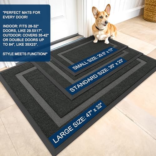 OLANLY Front Door Mat Outside 47x32, All-Season Heavy-Duty Rubber Doormat - Image 2