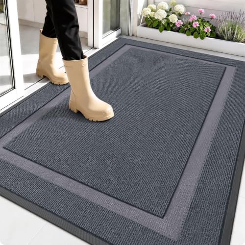 OLANLY Front Door Mat Outside 59x34, All-Season Heavy-Duty Rubber Doormat by OLANLY