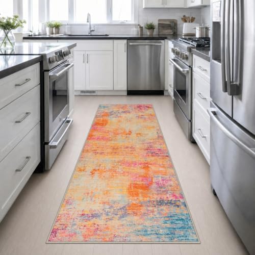 3x10 Washable Runner Rug：Modern Abstract Soft Carpet Galaxy Haze - Image 4