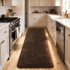 Ophanie 2x8 Runner Rug for Hallway,Upgrade Non-Slip Fluffy Soft Bedside Rugs,Bedroom Living Room Brown Shaggy Carpet for Kids Girls Boys Dorm Nursery Home Decor Aesthetic with Over 99 pcs Pile fibers - Image 5