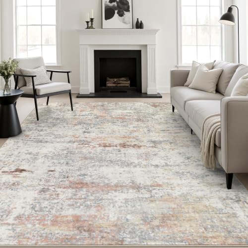6x9 Area Rug Living Room: Modern Washable Indoor Soft Carpet Taupe by FXRHLP