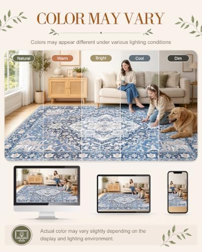 OLANLY 10x14 Washable Area Rug, Soft Non Slip Carpet for Living Room - Image 2
