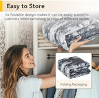 RELEANY Washable 8'x10' Abstract Area Rug for Living Room Black White - Image 6