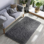 Ophanie Runner Rug for Hallway, 3x6 Washable Non-Slip Fluffy Soft Bedside Rugs, Bedroom Living Room Shaggy Carpet for Kids Girls Boys Dorm Nursery Decor Aesthetic, Grey with Over 99 pcs Pile fibers - Image 6