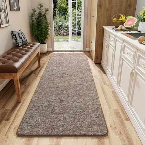 AROGAN 2x6 Runner Rug for Hallway, Long Runner Rugs Non Slip, Matte Brown by AROGANAREARUG