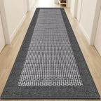 StepRite Kitchen Rugs, Kitchen Mats for Floor, 96"x20" Non-Slip Machine-Washable Kitchen Throw Rug, Absorbent Runner Rugs Office, Sink Standing Desk Mat, Decor Carpet, Grey by Bringcushiontoyourlife