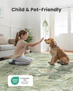 Amada Large 8x10 Washable Area Rug for Living Room, Green, Vintage Style - Image 6