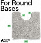 GORILLA GRIP Chenille Bath Rug Mat for Oval Toilet Base, 24x19 Light Gray - Image 2