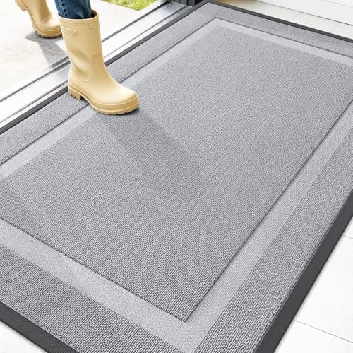 OLANLY Front Door Mat Outside 47x32, All-Season Heavy-Duty Rubber Doormat by OLANLY