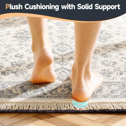Veken Non Slip Cushioned Rug Pad Gripper, 2 x 4 Ft, 1/8 inch Thick Felt Carpet Liner Protector Mat for Area Rugs and Hardwood Floors, Keep Rugs Safe and in Place, Grey - Image 6
