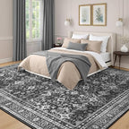 8x10 Area Rugs for Living Room, Black Washable Non-Slip Large Carpet - Image 2