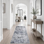 2x5 Washable Runner Rug：Modern Abstract Kitchen Soft Carpet Grey - Image 5