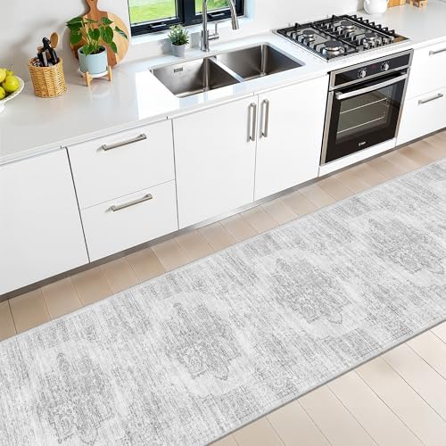2x10 Runner Rug Non Slip,Washable Hallway Runner Rug,Grey - Image 5
