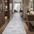 2x12 Runner Rug Non Slip,Washable Hallway Runner Rug,Grey by Restydon