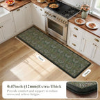 Collive Kitchen Mats for Floor Dark Green Padded Kitchen Rugs, 24''x71'' - Image 2