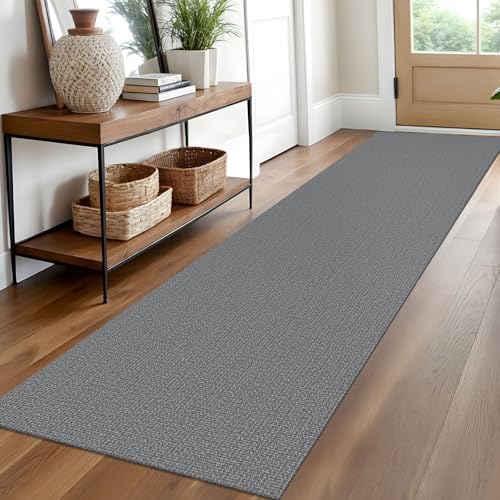 EARTHALL Washable Runner Rug, Non Slip Hallway Runner, 2x10 Ft, Dark Gray by Unknown