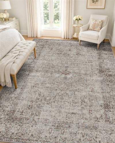 OLANLY 5x7 Washable Area Rug, Soft Non Slip Carpet for Bedroom Living Room by OLANLY