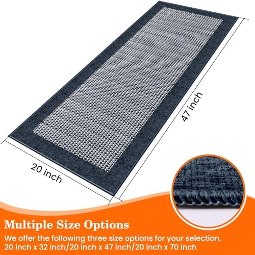 StepRite Kitchen Rugs, Kitchen Mat for Floor, 47"x20" Non-Slip Machine-Washable Commercial Floor Mat, Absorbent Heavy-Duty Rug for Office & Home, Sink Standing Mat, Entryway Carpet, Navy Blue - Image 3