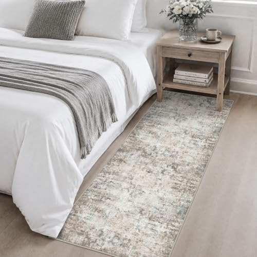 2x6 Washable Runner Rug：Modern Abstract Kitchen Soft Carpet Brown - Image 4