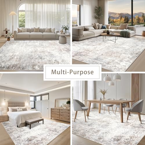 Beige Grey Washable Rugs 6x9 Area Rugs for Living Room,Bedroom,Dining Room - Image 5