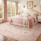 RELEANY Washable Area Rug, 8'x10', Pink/Light Vintage Pink - Image 2