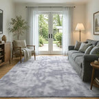4x6 Tie-dye Light Grey Area Rug Washable Non-Slip for Bedroom Living Room - Image 4