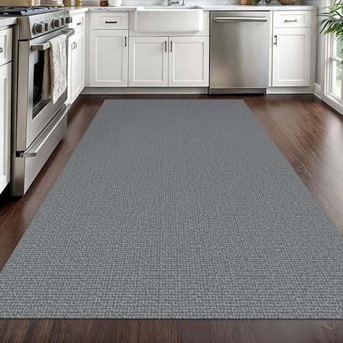 EARTHALL Washable Area Rug, Non Slip Entryway Rug, 4x6 Ft, Dark Gray - Image 6