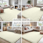 5x8 Fluffy Shag Area Rugs for Living Room Bedroom: Soft Carpet Cream White - Image 7