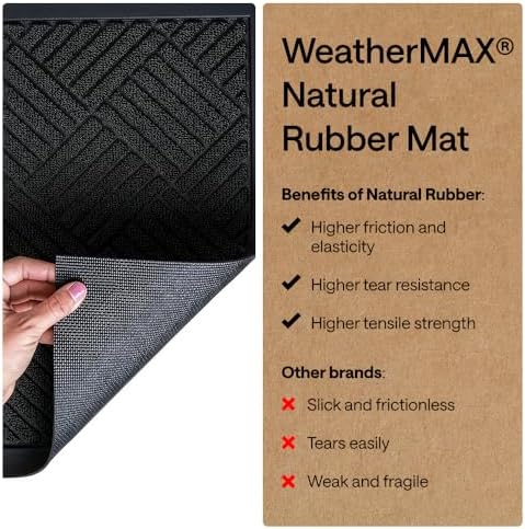 GORILLA GRIP WeatherMAX Door Mat, Indoor Outdoor Use, 47x35, Black Diamond - Image 6