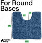 GORILLA GRIP Chenille Bath Rug Mat for Oval Toilet Base, 24x19 Blue - Image 2