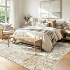 RELEANY Washable 6'x9' Abstract Area Rug for Living Room Neutral Brown - Image 2