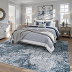 pmtsns Area Rugs 6x9 for Living Room: Washable Rug Modern Abstract Neutral Soft Non-Slip Low-Pile Indoor Carpet for Bedroom Dining Room Playroom Home Office (Blue Grey, 6'x9') - Image 2