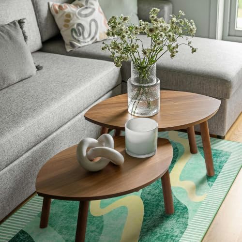 Area Rug 4x6 Green Rug Washable Rugs Non Slip Low Pile Small Carpet for Entryway, Bedroom, Kitchen, Classroom, Kids Room, Office, Dorm, Dining Room - Image 2