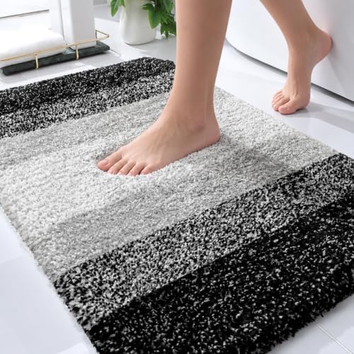 OLANLY Small Bathroom Rugs 24x16, Extra Soft Absorbent Microfiber Bath Rugs by OLANLY