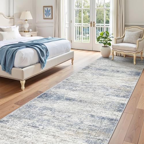 3x12 Runner Rug Non Slip,Washable Hallway Runner Rug,Blue - Image 4