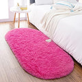 2.6x5.3 Hot Pink Fluffy Soft Oval Rug Non-Slip for Kids Bedroom Nursery by ModernHomeDecor