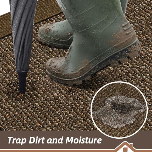 BEQHAUSE Indoor Door Mat 24" x 72", Dirt Trapper Door Mats, Brown - Image 3