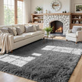 5x8 Fluffy Shag Area Rugs for Living Room Bedroom: Soft Carpet Light Gray by CarpetAddColortoYourLife