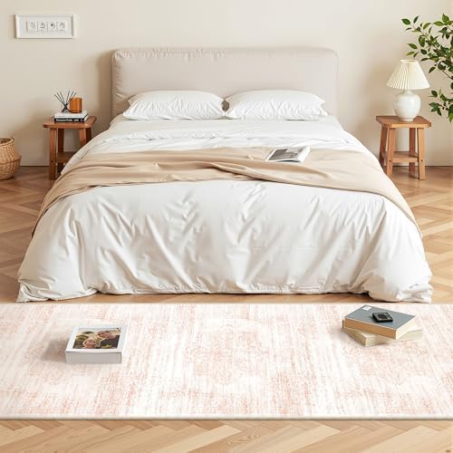 2x6 Runner Rug Non Slip for Entryway, Washable Runners for Kitchen, Soft Thin Hallway Rug for Bedroom, Laundry, Small Stain Resistant Indoor Door Mat(2'x6', Pink/White) - Image 5
